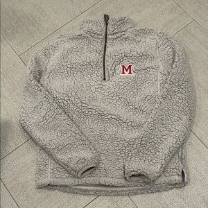 Miami of Ohio Plush Gray Sherpa Fleece Quarter-Zip Sweatshirt